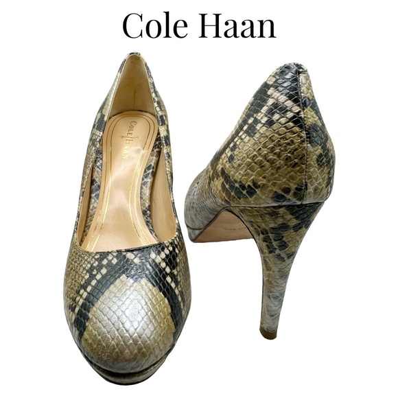 Cole Haan • Chelsea Platform Heels • Python • 7 US • EUC • Dust Bag + Heel Tips - Picture 16 of 16